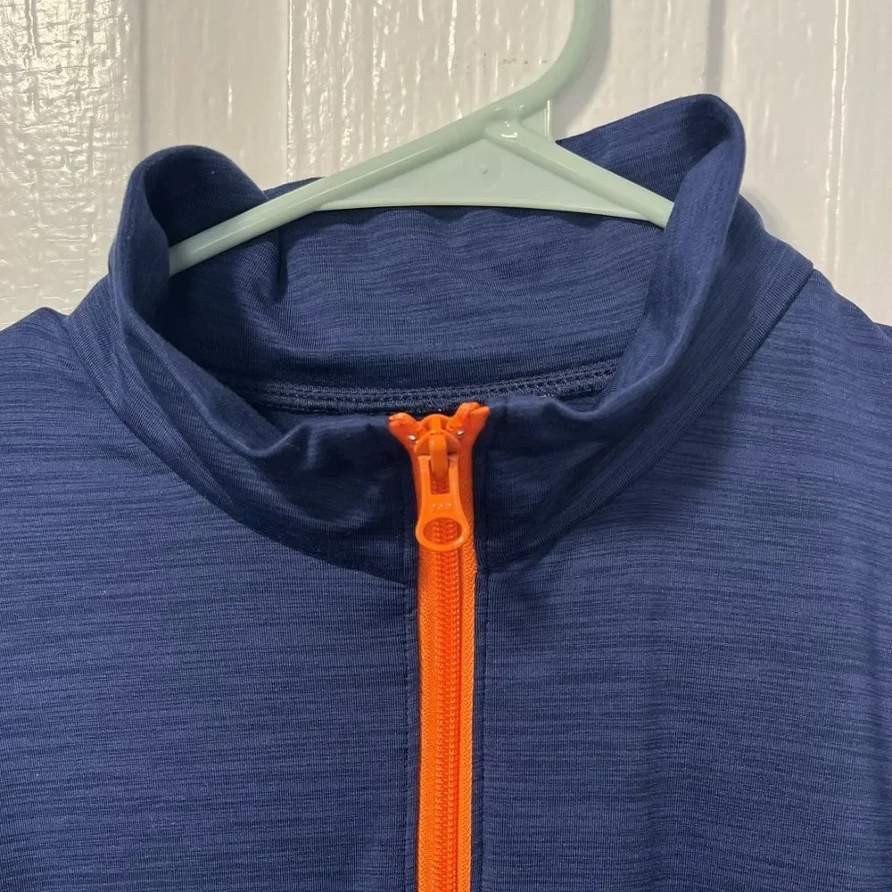 Wears Woody Performance Blend navy blue half zip stretch pullover size large